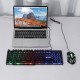 104 Keys Gaming Keyboard USB Wired RGB Backlight Multi-Colored Changing Ergonomic Optical Keyboard and Mouse Set for PC Gamer Laptop