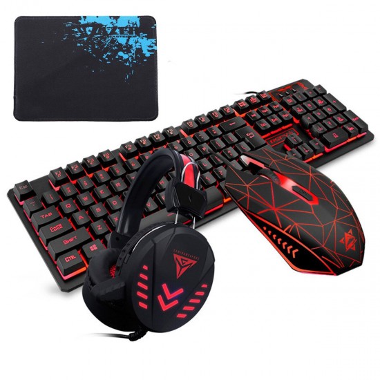 104 Keys Gaming Keyboard Waterproof design USB Wired Multimedia RGB Backlit and LED Gaming Headphone and 3200DPI LED Gaming Mouse Sets with Mouse Pad 104 Keys Gaming Keyboard Waterproof design USB Wired Multimedia RGB Backlit and LED Gaming Headphone and 3200DPI LED Gaming Mouse Sets with Mouse Pad
