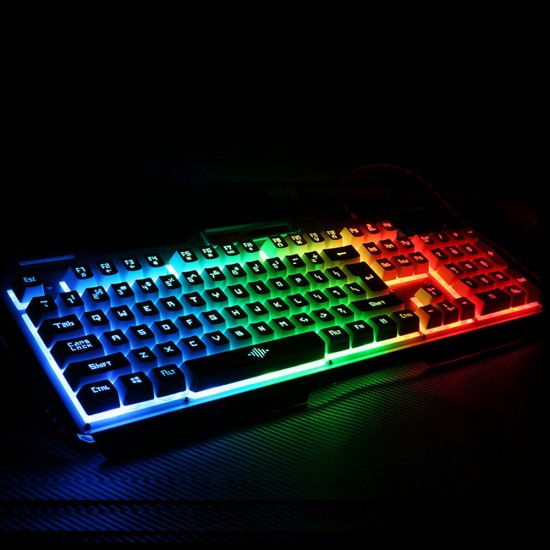 104 Keys USB Wired Backlit Mechanical Hand-feel Gaming Keyboard Mouse Mouse Pad Set