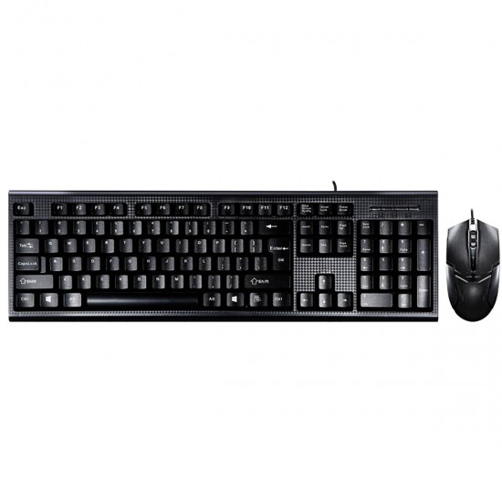 104Keys Wired Keyboard and Mouse Corded Keyboard Mouse Combo Set with Number Pad for PC Laatop