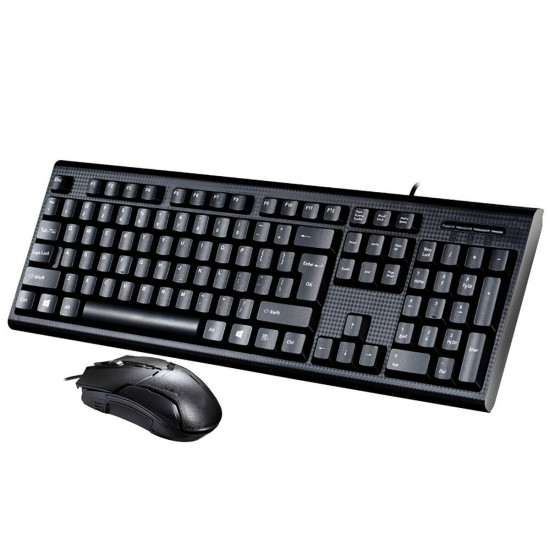 104Keys Wired Keyboard and Mouse Corded Keyboard Mouse Combo Set with Number Pad for PC Laatop