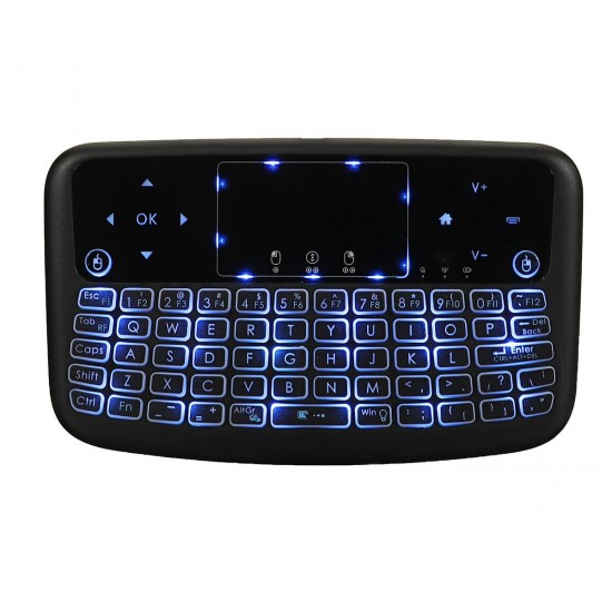 2.4G Wireless Keyboard Rechargeable Mini Touchpad 7 Colors Backlit Home Office Smart Keyboard for Android Smart TV PC PS3