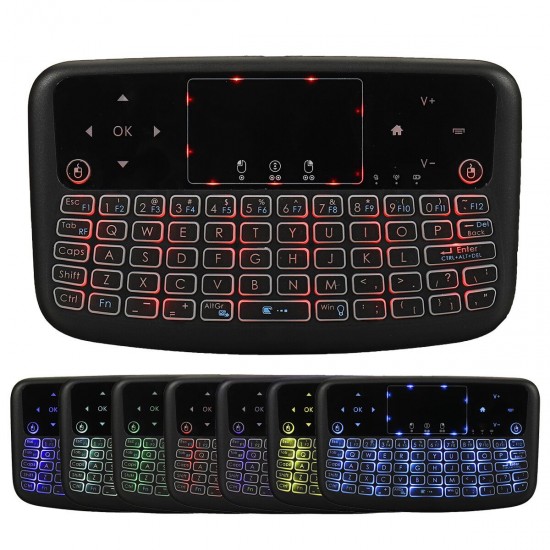 2.4G Wireless Keyboard Rechargeable Mini Touchpad 7 Colors Backlit Home Office Smart Keyboard for Android Smart TV PC PS3 2.4G Wireless Keyboard Rechargeable Mini Touchpad 7 Colors Backlit Home Office Smart Keyboard for Android Smart TV PC PS3