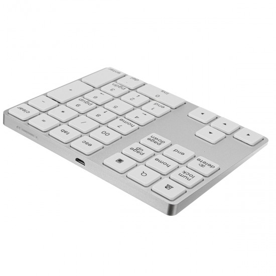 34 Keys USB Wired Aluminum Alloy Keyboard for PC Laptop Phone Oiffice