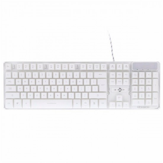 A879W Wired 3-color Adjustable Backlit Gaming Keyboard White