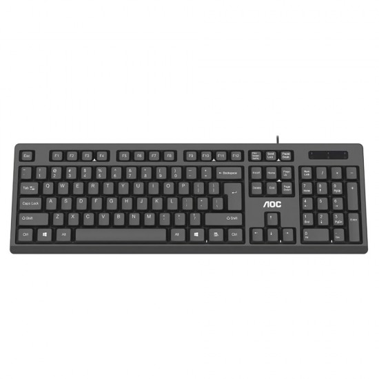 KB161 Wired Keyboard 104 Keys Waterproof Business Office Keyboard for Computer PC Laptop