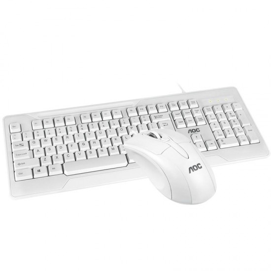 KM110 Wired Keyboard & Mouse Set 104 Keys Waterproof USB Keyboard Optical USB Keyboard and Mouse Combo for Computer PC