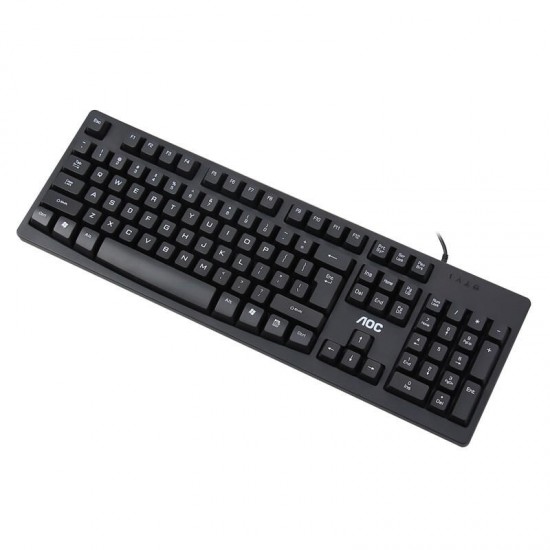 KM150 Wired Keyboard & Mouse Set 104 Keys Waterproof USB Keyboard 1600DPI Mouse Home Office Ergonomic Mice Kit for Laptop Computer PC