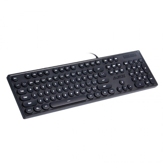 AK325 104Keys Backlit Round Keycap USB Wired Desktop Computer Keyboard Ultra Quiet