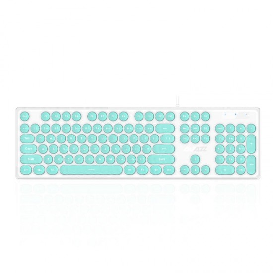 AK325 104Keys Backlit Round Keycap USB Wired Desktop Computer Keyboard Ultra Quiet