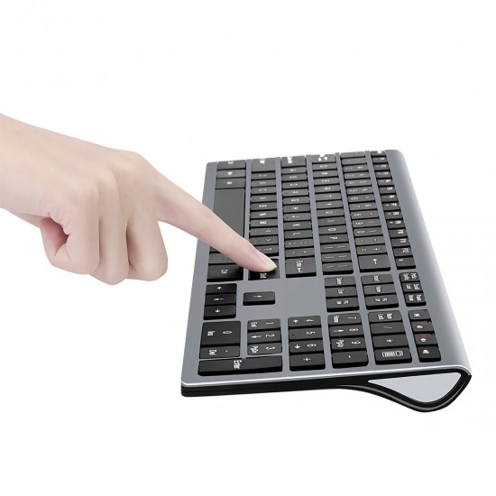 WXJP-A 2.4GHz Wireless Keyboard 109 Keys Silent X-Structure Button Keyboard with USB Receiver for PC Computer