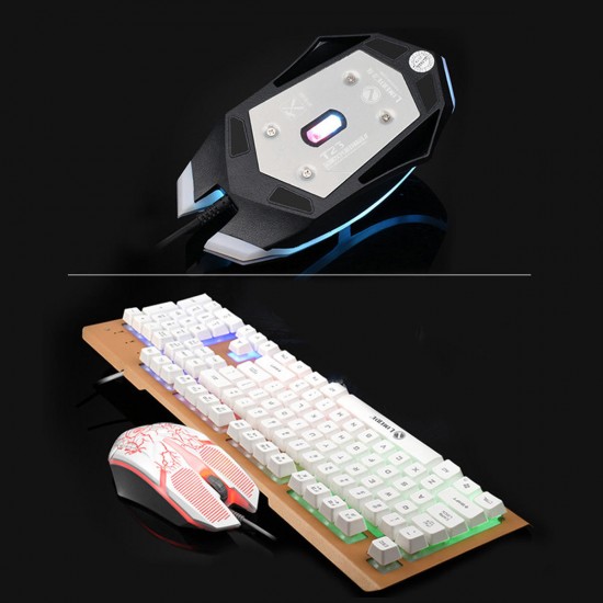 Colorful Backlight USB Wired Gaming Keyboard 2400DPI LED Gaming Mouse Combo for PC Game E-sports