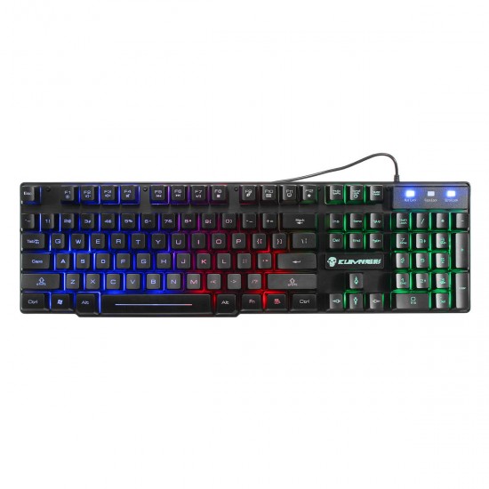 Colorful Backlight USB Wired Gaming Keyboard 2400DPI LED Gaming Mouse Combo with Mouse Pad