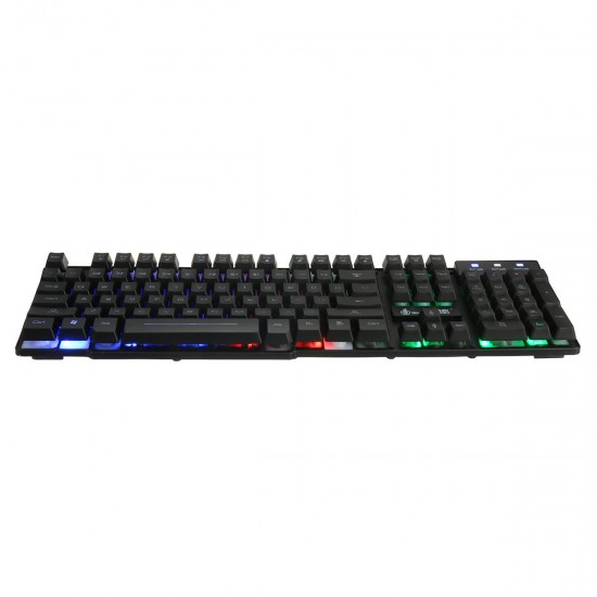 D280 104 Keys Gaming Keyboard RGB Backlit Light Wired Keyboard and 1600 DPI Gaming Mouse Set