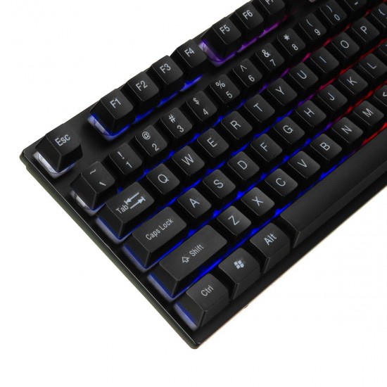 D500 104 Key USB Wired Gaming Keyboard RGB Backlit 1600 DPI Gaming Mouse Set with Mouse Pad for Computer Desktop Notebook D500 104 Key USB Wired Gaming Keyboard RGB Backlit 1600 DPI Gaming Mouse Set with Mouse Pad for Computer Desktop Notebook