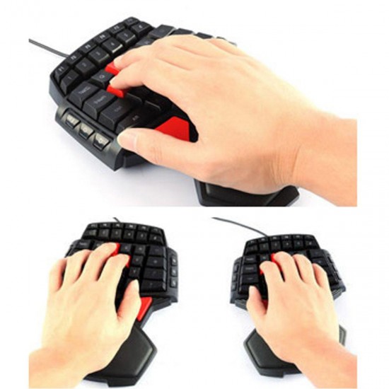 T9 47 Key USB Wired Mini Single Hand Gaming Keyboard for PC Laptop