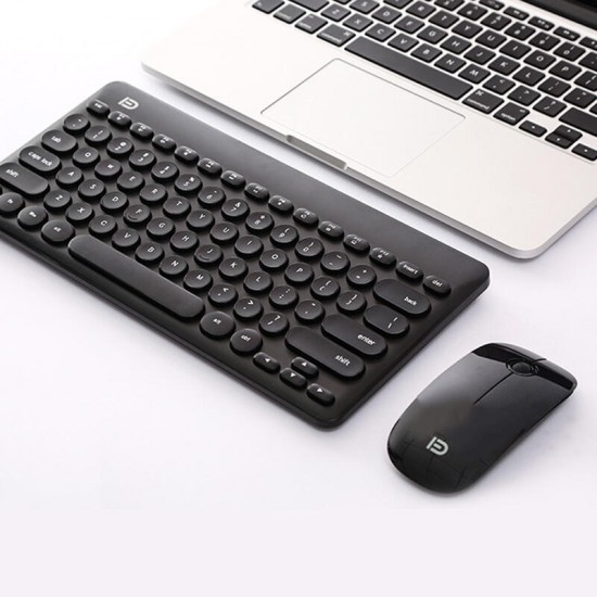 FD IK6620 2.4GHz Wireless Silent Keyboard & Mouse Set 79 Keys Keyboard 1500DPI Wireless Mouse with USB Receiver