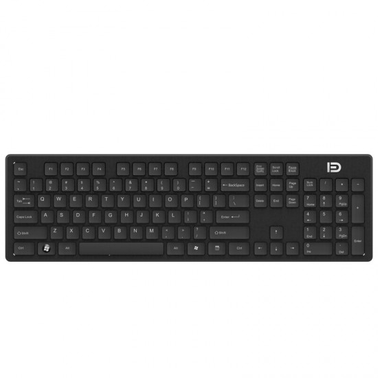 FD K3 Portable Wireless Silent 104 Keys Keyboard Ultra-thin USB Office Chocolate Cap Keyboard with 2.4GHz USB Receiver
