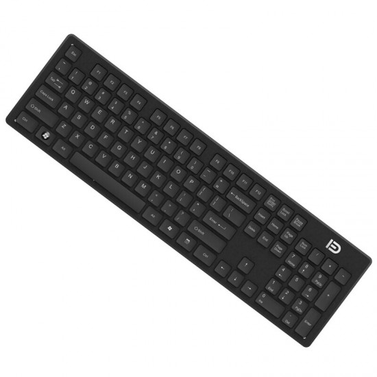 FD K3 Portable Wireless Silent 104 Keys Keyboard Ultra-thin USB Office Chocolate Cap Keyboard with 2.4GHz USB Receiver