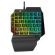 T1 Wired Single Hand Keyboard & Mouse Combo Set One Handed Mechanical Keyboard 3200 DPI Mouse for Computer PC PUBG Gamer