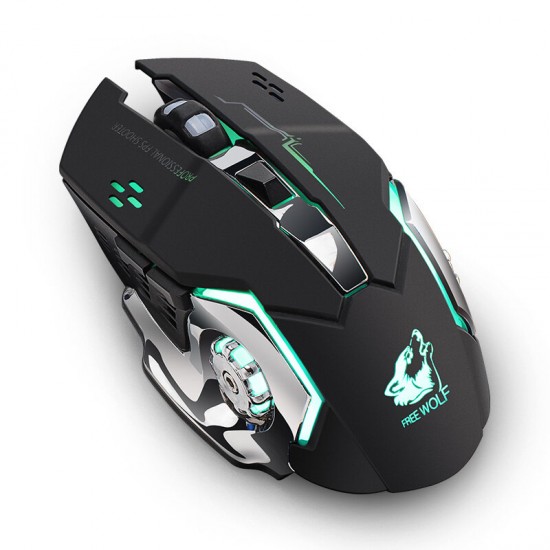 X8 1800DPI 2.4GHz Wireless Gaming Mouse Rechargeable 7-Color LED Backlit Mute Mouse for Laptop PC