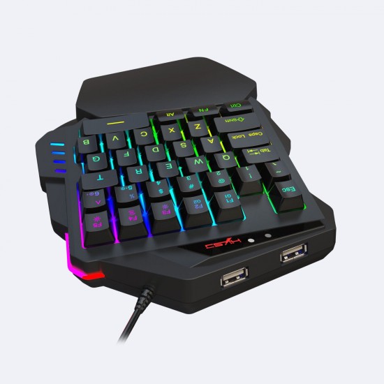 V500 One-handed Gaming Keyboard 35 Keys RGB Backlight Bulit-in Converter Single hand Keyboard For PC Smartphone V500 One-handed Gaming Keyboard 35 Keys RGB Backlight Bulit-in Converter Single hand Keyboard For PC Smartphone