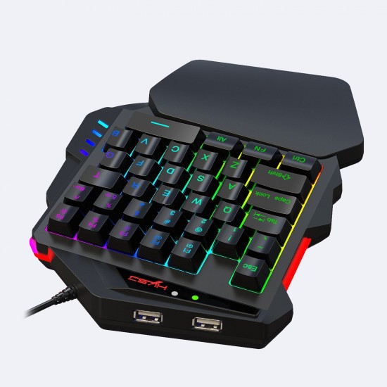 V500 One-handed Gaming Keyboard 35 Keys RGB Backlight Bulit-in Converter Single hand Keyboard For PC Smartphone