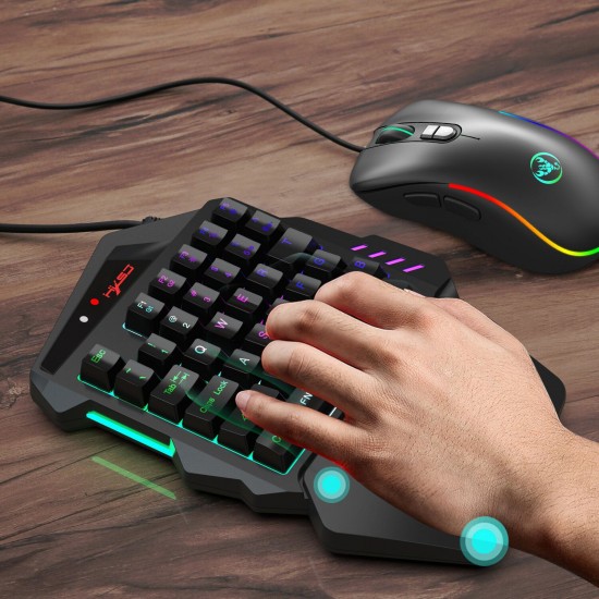 V500 One-handed Gaming Keyboard 35 Keys RGB Backlight Bulit-in Converter Single hand Keyboard For PC Smartphone V500 One-handed Gaming Keyboard 35 Keys RGB Backlight Bulit-in Converter Single hand Keyboard For PC Smartphone