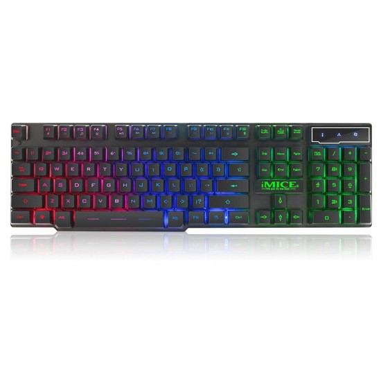 AK-600 104 Keys USB Wired Silicone Sutton Keyboard Three Color Backlit with 1.3m Cable Gaming Keyboard