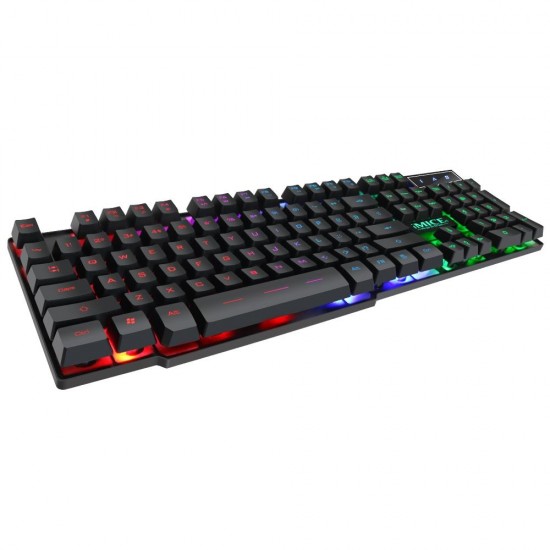 AK-600 104 Keys USB Wired Silicone Sutton Keyboard Three Color Backlit with 1.3m Cable Gaming Keyboard