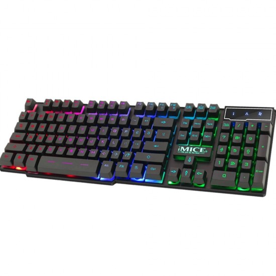 AK-600 104 Keys USB Wired Silicone Sutton Keyboard Three Color Backlit with 1.3m Cable Gaming Keyboard