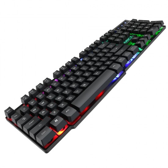 AK-600 104 Keys USB Wired Silicone Sutton Keyboard Three Color Backlit with 1.3m Cable Gaming Keyboard