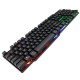 AK-600 104 Keys USB Wired Silicone Sutton Keyboard Three Color Backlit with 1.3m Cable Gaming Keyboard