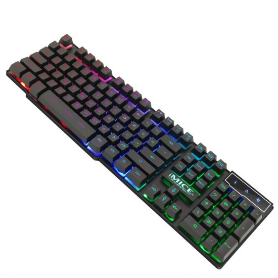 AK-600 104 Keys USB Wired Silicone Sutton Keyboard Three Color Backlit with 1.3m Cable Gaming Keyboard