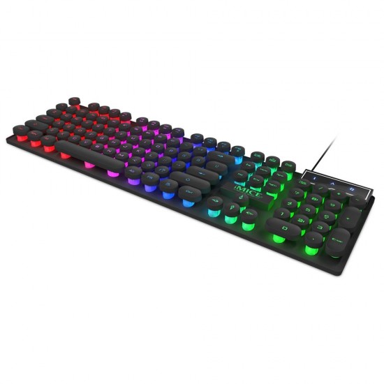 AK-800 104 keys USB Wired 3 Color LED Backlight Suspended Round Cap Gaming Keyboard