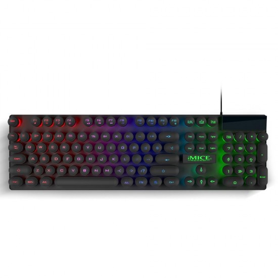 AK-800 104 keys USB Wired 3 Color LED Backlight Suspended Round Cap Gaming Keyboard