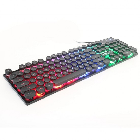 AK-800 104 keys USB Wired 3 Color LED Backlight Suspended Round Cap Gaming Keyboard