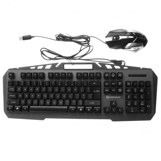 JK890 Colorful Backlight Alloy Panel USB Wired Gaming Keyboard 2400DPI LED Gaming Mouse Combo