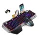 K618 104 Keys USB Wired Multimedia RGB Backlit Gaming Keyboard and 2400DPI LED Gaming Mouse Set