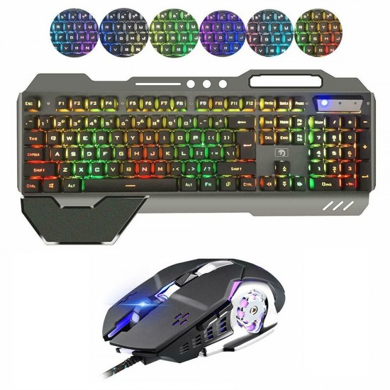 K618 104 Keys USB Wired Multimedia RGB Backlit Gaming Keyboard and 2400DPI LED Gaming Mouse Set K618 104 Keys USB Wired Multimedia RGB Backlit Gaming Keyboard and 2400DPI LED Gaming Mouse Set