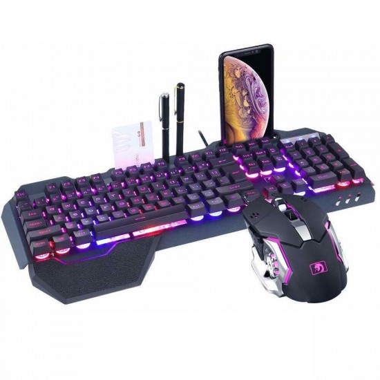 K618 104 Keys USB Wired Multimedia RGB Backlit Gaming Keyboard and 2400DPI LED Gaming Mouse Set K618 104 Keys USB Wired Multimedia RGB Backlit Gaming Keyboard and 2400DPI LED Gaming Mouse Set