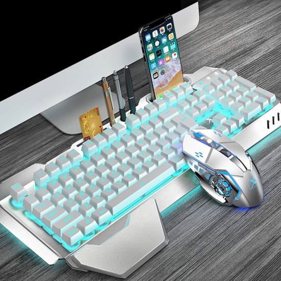 K680 2.4G Wireless Gaming Keyboard & Mouse Set Rechargeable RGB Breathing Backlit Gaming Keyboard 2400DPI Mouse