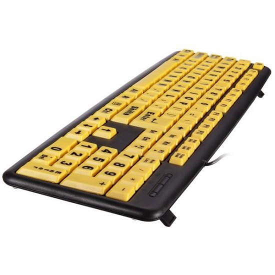 Large Print USB Computer Keyboard High Contrast Yellow Keys Black Letter for Elder Large Print USB Computer Keyboard High Contrast Yellow Keys Black Letter for Elder