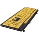 Large Print USB Computer Keyboard High Contrast Yellow Keys Black Letter for Elder