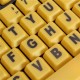 Large Print USB Computer Keyboard High Contrast Yellow Keys Black Letter for Elder