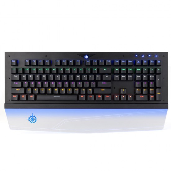 MK8 108 Keys Blue Switch USB2.0 Wired RGB Backlight Mechanical Waterproof Gaming Keyboard with Transparent Hand Rest