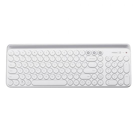 104Keys Wireless bluetooth Dual Mode Membrane Keyboard White 104Keys Wireless bluetooth Dual Mode Membrane Keyboard White