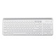 104Keys Wireless bluetooth Dual Mode Membrane Keyboard White