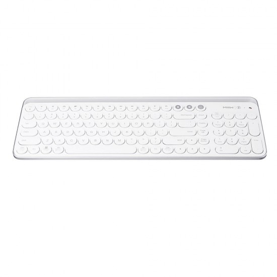 104Keys Wireless bluetooth Dual Mode Membrane Keyboard White