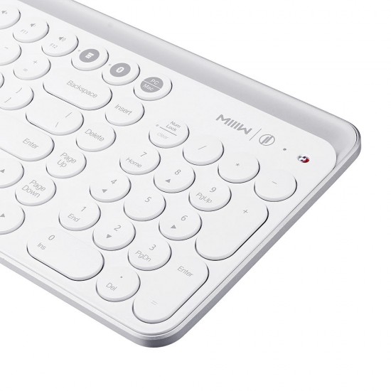 104Keys Wireless bluetooth Dual Mode Membrane Keyboard White